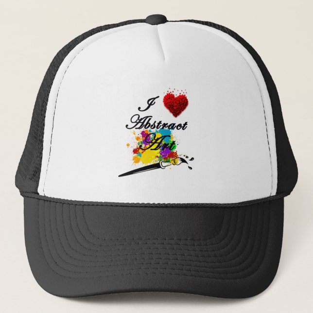 I LOVE ABSTRACT ART BY Christèle Chabrette Trucker Hat (Front)