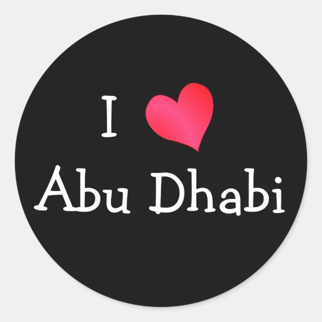 I Love Abu Dhabi Classic Round Sticker (Front)