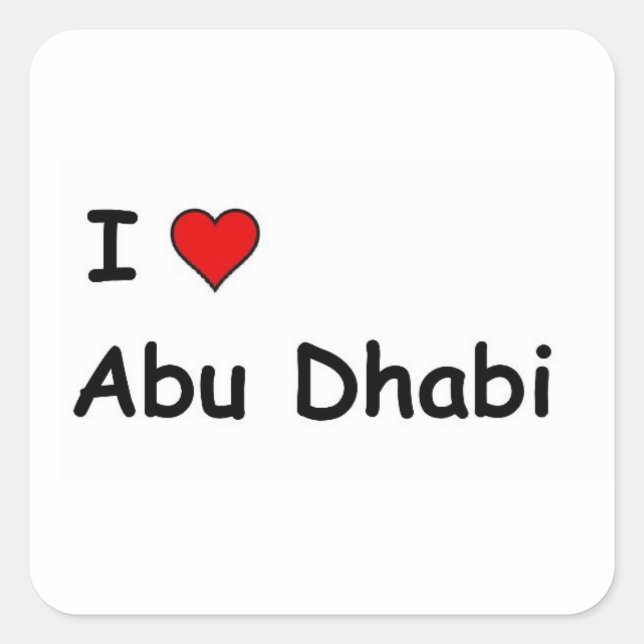 I Love Abu Dhabi Square Sticker (Front)