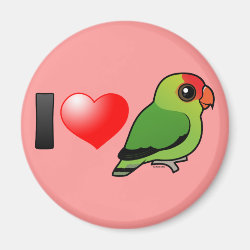 I Love Abyssinian Lovebirds Round Magnet