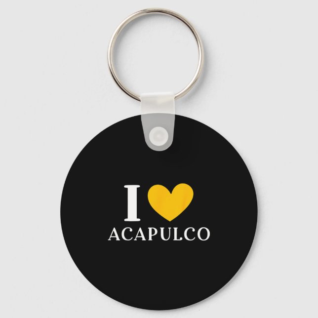 I Love Acapulco Mexico Vacation _1  Keychain (Front)