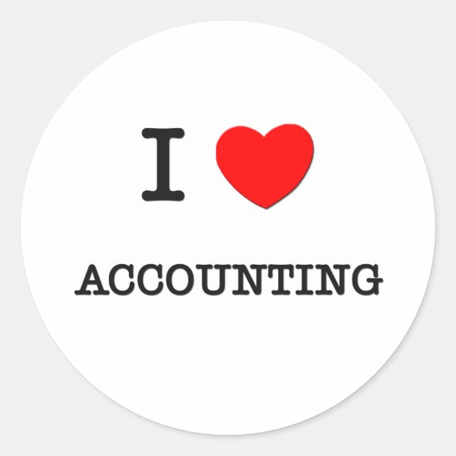 I Love ACCOUNTING Classic Round Sticker (Front)