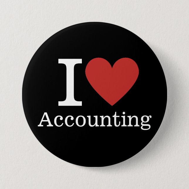 I ❤️ Love Accounting PIN Button - Accounting Dept. (Front)