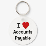 I Love Accounts Payable - I Heart Accounts Payable Keychain