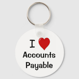 I Love Accounts Payable - I Heart Accounts Payable Keychain