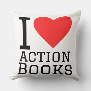 I love action books throw pillow