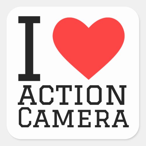 I love action camera square sticker