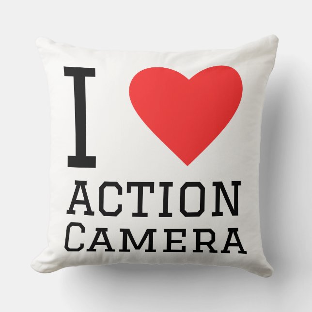 I love action camera throw pillow (Front)