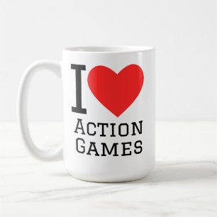I love action games coffee mug