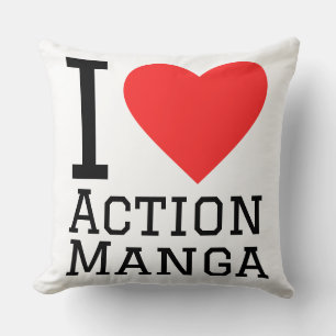I love action manga throw pillow