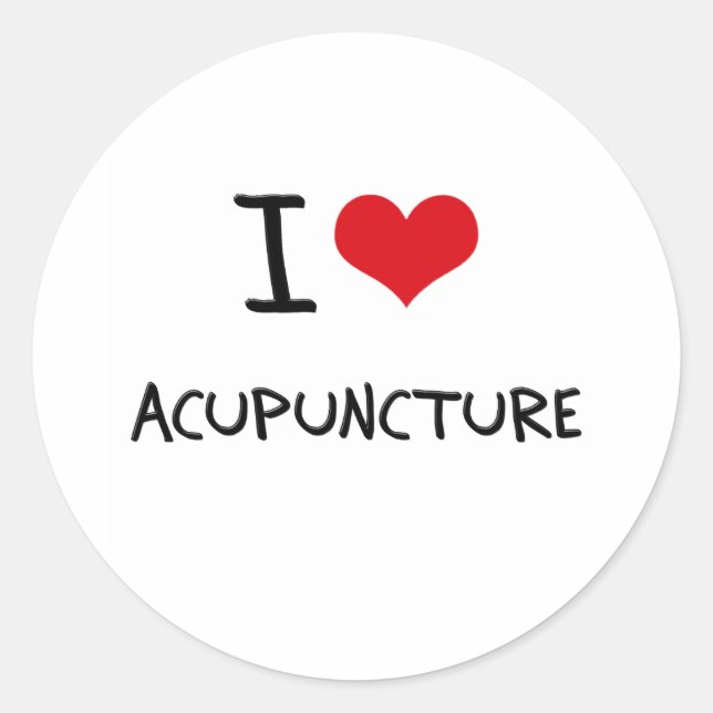 I Love Acupuncture Classic Round Sticker (Front)