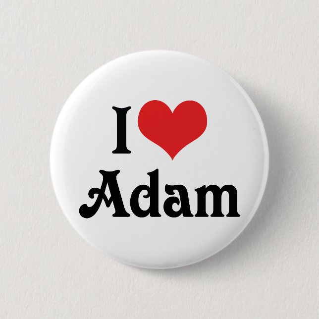 I Love Adam Pinback Button (Front)