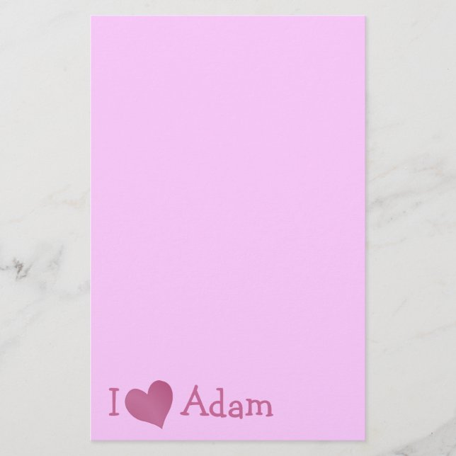 I Love Adam Stationery (Front)