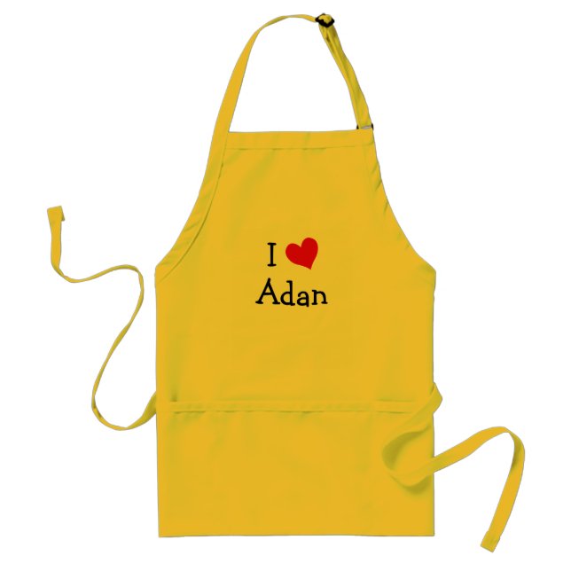 I Love Adan Adult Apron (Front)