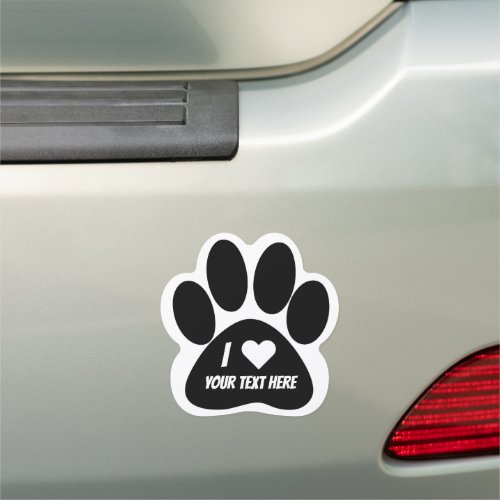I love add your dog breed personalized car magnet