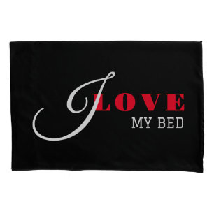 I love ( add your text) Black Valentine Gift Pillow Case
