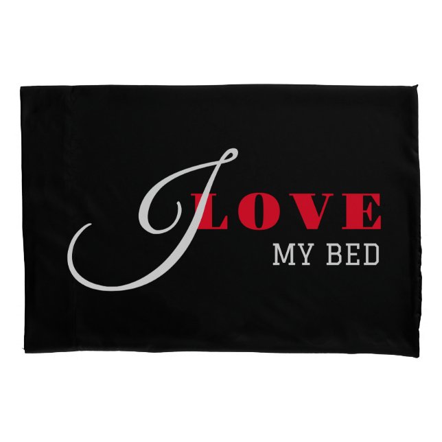 I love ( add your text) Black Valentine Gift Pillow Case (Front)