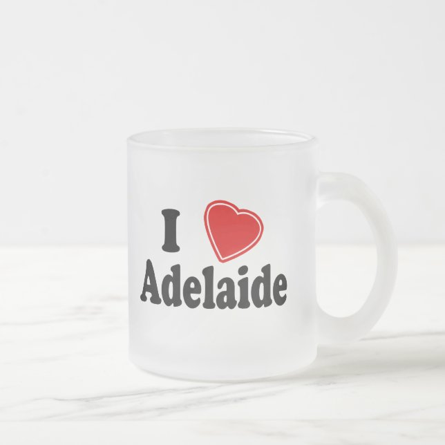 I Love Adelaide Frosted Glass Coffee Mug (Right)
