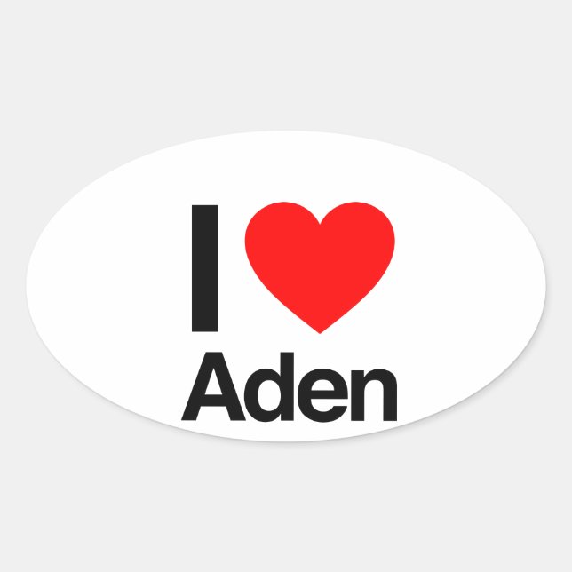 i love aden oval sticker (Front)