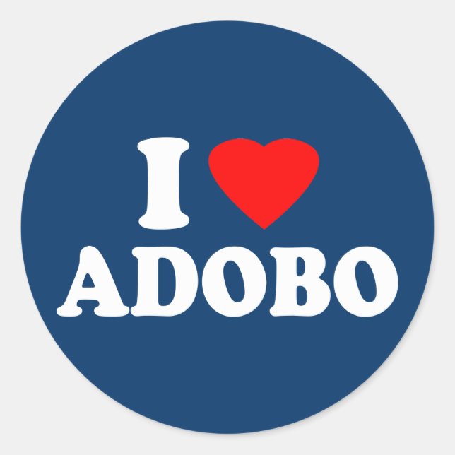 I Love Adobo Classic Round Sticker (Front)