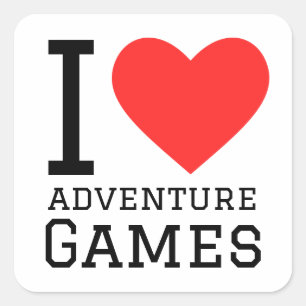 I love adventure games square sticker