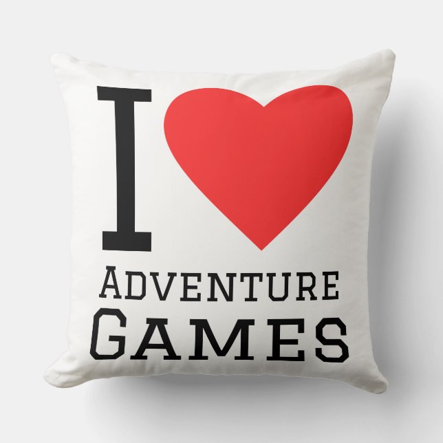 I love adventure games  throw pillow (Front)