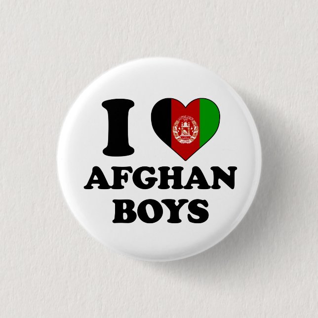I love Afghan Boys Button (Front)