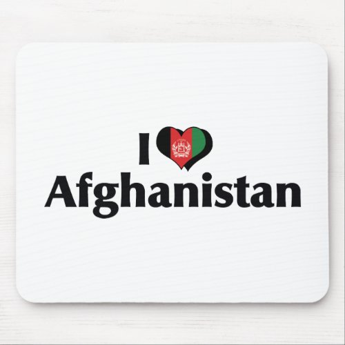 I Love Afghanistan Flag Mouse Pad