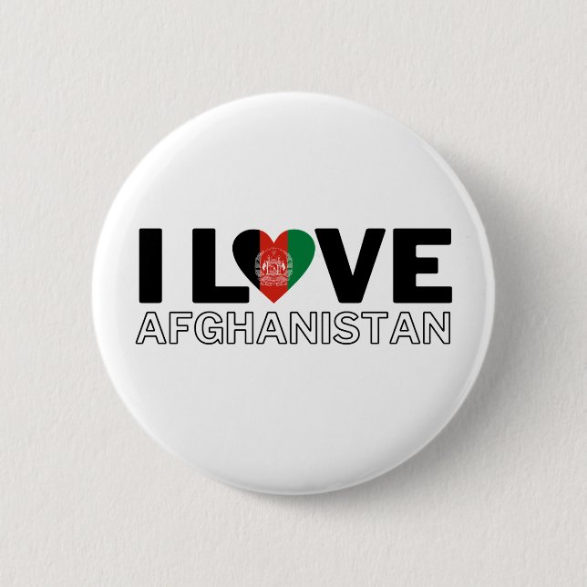 I LOVE AFGHANISTAN - For real Afghans! Button (Front)