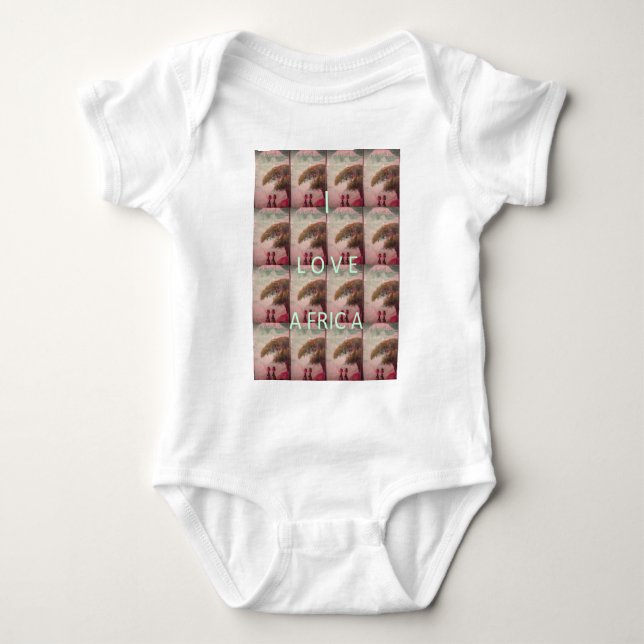 I Love Africa – Cultural Landscape Pattern Baby Bodysuit (Front)