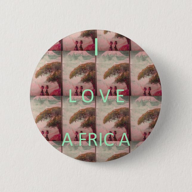 I Love Africa – Cultural Landscape Pattern Button (Front)
