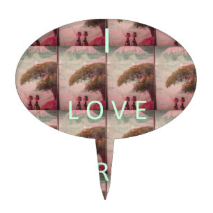 I Love Africa – Cultural Landscape Pattern Cake Topper