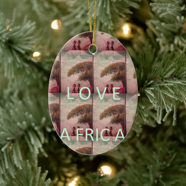 I Love Africa – Cultural Landscape Pattern Ceramic Ornament (Tree)