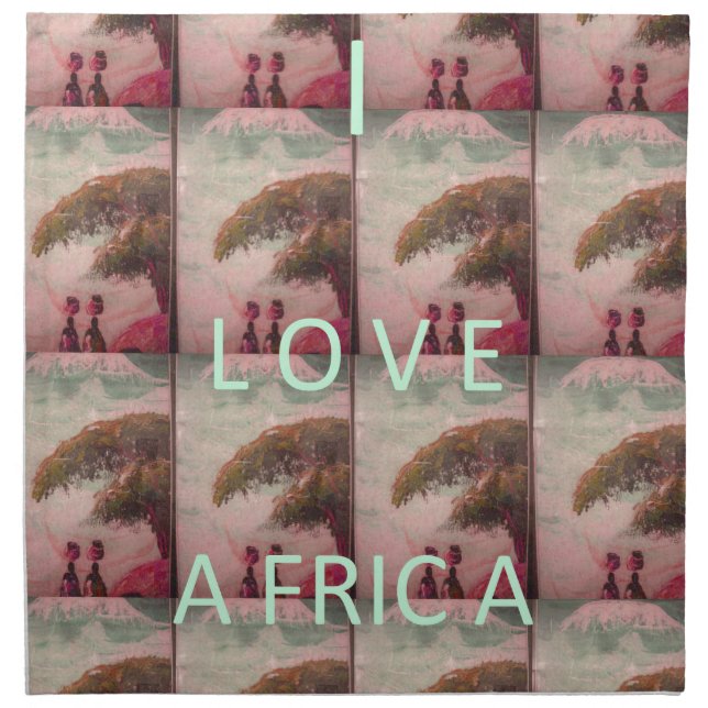 I Love Africa – Cultural Landscape Pattern Cloth Napkin (Front)