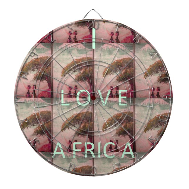 I Love Africa – Cultural Landscape Pattern Dart Board (Front)