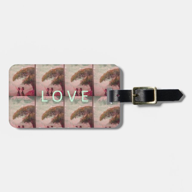 I Love Africa – Cultural Landscape Pattern Luggage Tag (Front Horizontal)