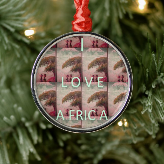 I Love Africa – Cultural Landscape Pattern Metal Ornament (Tree)