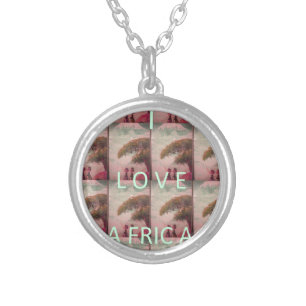 I Love Africa – Cultural Landscape Pattern Silver Plated Necklace