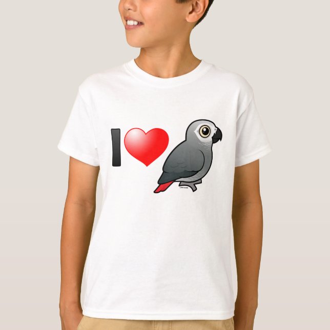 I Love Africa Grays T-Shirt (Front)