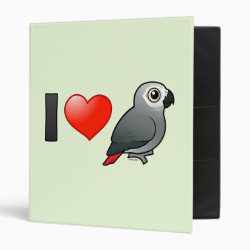 I Love African Grey Parrots Avery Signature Binder 8.5x11
