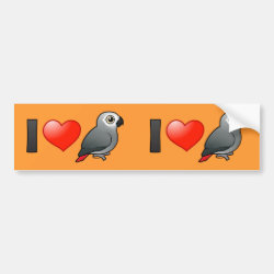 I Love African Grey Parrots Bumper Sticker