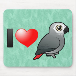 I Love African Grey Parrots Mousepad