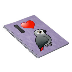 I Love African Grey Parrots Photo Notebook (6.5