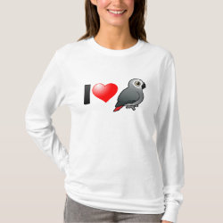I Love African Grey Parrots Women's Basic Long Sleeve T-Shirt