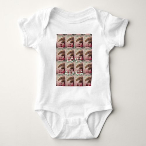 I Love Africa  Kilimanjaro Mountain  Baby Bodysuit