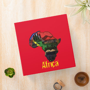 I Love Africa Red Print Design 3 Ring Binder