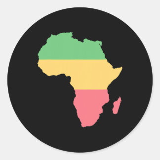 I Love Africa Rosta Colored Continent Classic Round Sticker