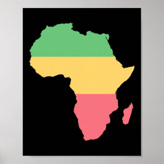 I Love Africa Rosta Colored Continent Poster