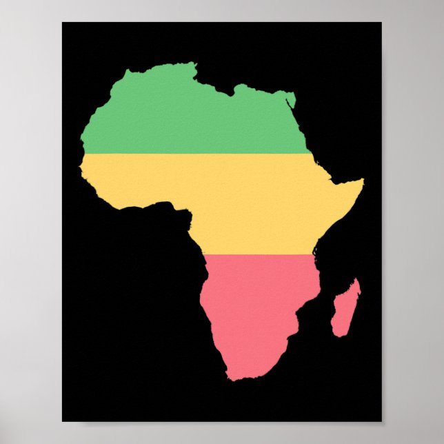 I Love Africa Rosta Colored Continent  Poster (Front)