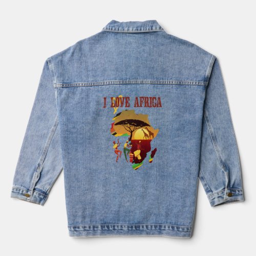 I Love Africa The land of the Pyramids  1  Denim Jacket